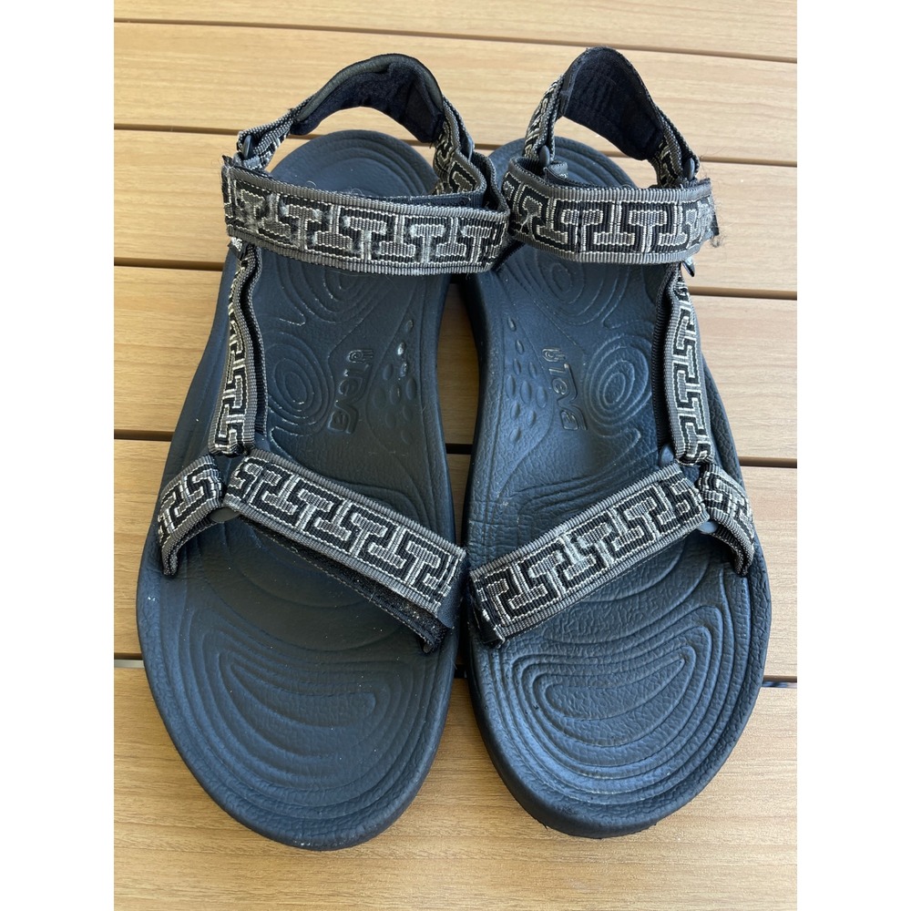 Teva Hurricane XLT2 Sport Sandals Black Grey Greek Key Pattern Straps Mens 13